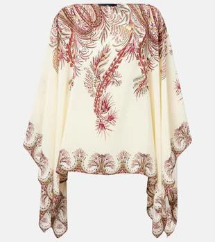 ETRO | Printed silk crêpe de chine poncho