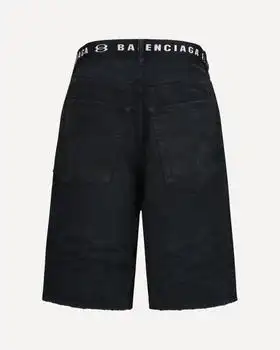 Balenciaga | Balenciaga Logo Belted Denim Shorts