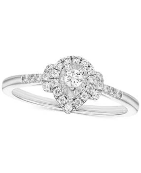 Macy's | Diamond Pear-Shaped Halo Engagement Ring (1/4 ct. t.w.) in 14k White Gold