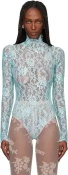Valentino | Blue Floral Lace Bodysuit