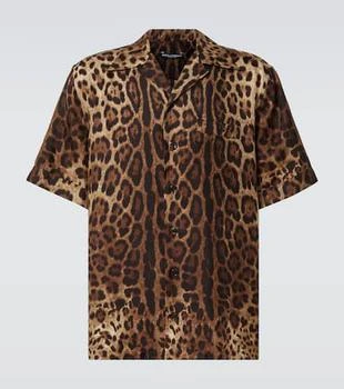 Dolce 
Gabbana | Leopard-print silk bowling shirt