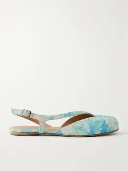 MAISON MARGIELA | Tabi Split-toe Floral-printed Suede Slingback Flats - IT35