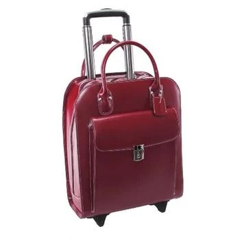 McKleinUSA McKlein 97696 15.6 in. Uptown Leather Vertical Wheeled Ladies Briefcase- Red - 13.5 x 6 x 16 in.