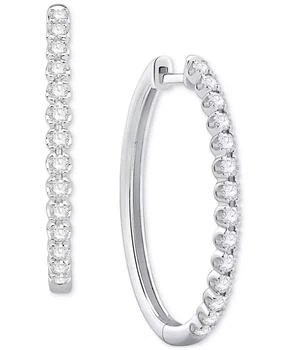 Macy's | Diamond Hoop Earring (3/4 ct.tw.) in 10k White Gold or 10k Yellow Gold