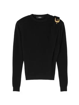 Versace | Buckle-Shoulder Wool Sweater