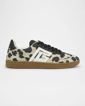 Balmain | Swan Snow Leopard-Print Suede Low-Top Sneakers