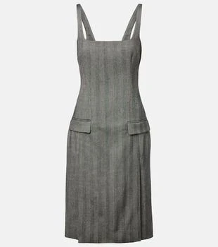 Salvatore Ferragamo | Chevron wool-blend midi dress