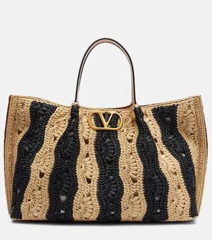 Valentino | VLogo Medium raffia tote bag