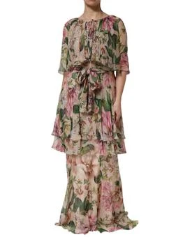 Dolce & Gabbana | Floral Silk Laye Maxi Women's Dress