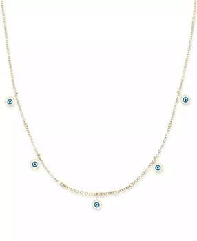 Macy
s | Enamel Evil Eye Dangle 18" Statement Necklace in 10k Gold