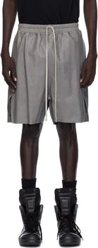 Rick Owens | Gray Concordians Boxers Leather Shorts