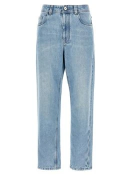 Brunello Cucinelli | Brunello Cucinelli Monili Embellished Denim Baggy Tapered Jeans