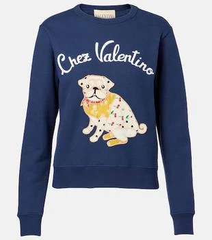 Valentino | Embroidered cotton jersey sweatshirt