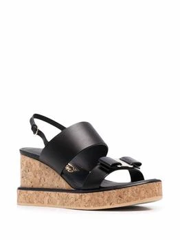 Salvatore Ferragamo | Women's Vara Bow Wedge Sandals In Black