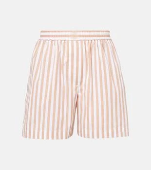 Brunello Cucinelli | Striped cotton and silk Bermuda shorts