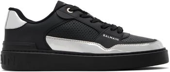 Balmain | Black 
Silver B-Court Flip Sneakers