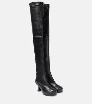 Versace | Leather over-the-knee boots