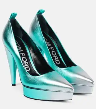 Tom Ford | Metallic leather platform pumps