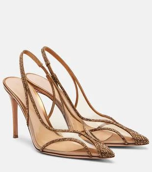 Gianvito Rossi | Diana 95 leather-trimmed PU slingback pumps