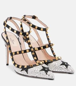 Valentino | Rockstud 100 embellished leather pumps