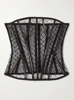 Dolce & Gabbana | Metallic Point D'esprit Bustier Top  - IT36
