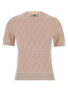 Fendi | Fendi FF Jacquard Short Sleeved Crewneck Jumper