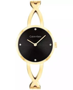 Women's Sculpted Embrace Gold Tone Stainless Steel Bracelet Watch