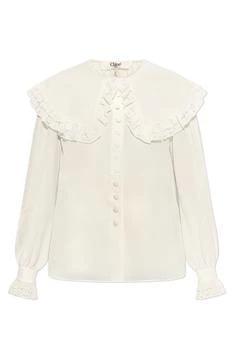 Chloé | Chloé Oversized Collar Lace-Detailed Blouse