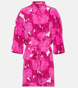 Valentino | Belted floral silk shirt dress