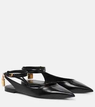 Tom Ford | Padlock leather slingback flats