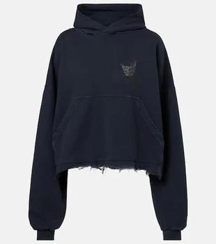 Balenciaga | Logo distressed cotton-blend hoodie