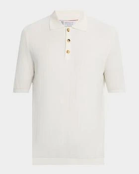 Brunello Cucinelli | Men
s Cotton Textured Polo Shirt