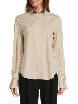 Brunello Cucinelli | Cotton-Blend Concealed Button-Front Shirt