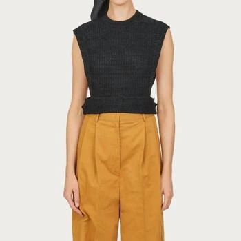 Salvatore Ferragamo | Micro Stitch Knitted Top In Black