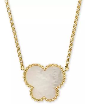 Effy | EFFY® Mother-of-Pearl Butterfly 18" Pendant Necklace in 14k Yellow Gold