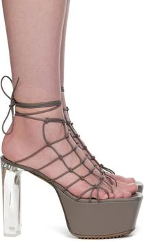 Rick Owens | Gray Hollywood Web Platform 65 Heeled Sandals