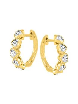 Saks Fifth Avenue | 14K Yellow Gold & Created Sapphire Huggie Earrings