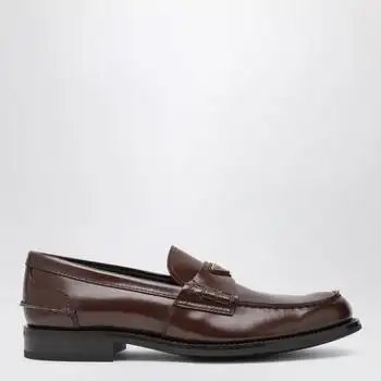 Prada | Brushed leather moccasins in root color