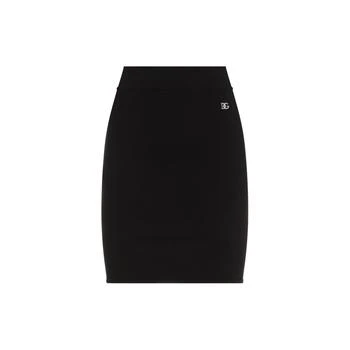 Dolce & Gabbana | Dolce & Gabbana Logo Plaque High Waist Mini Skirt