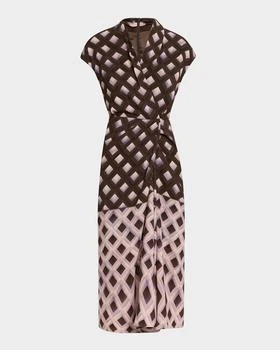 Dries Van Noten | Dilian Abstract-Print Draped Midi Dress