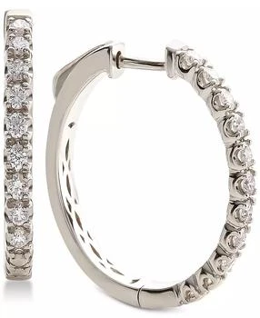 Macy's | Diamond Hoop Earrings (5/8 ct. t.w.) in 14k White Gold