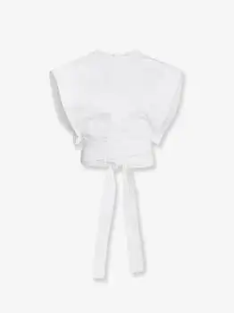 Alaia | Cotton crop fit Belted top