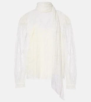 Gucci | Scarf-detail sheer floral blouse