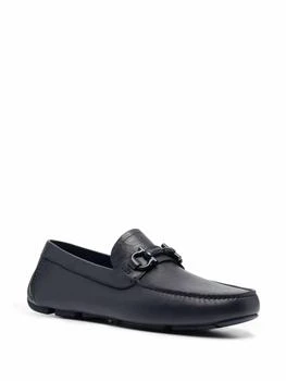 Salvatore Ferragamo | Men's Embossed-Logo Leather Loafers In Black