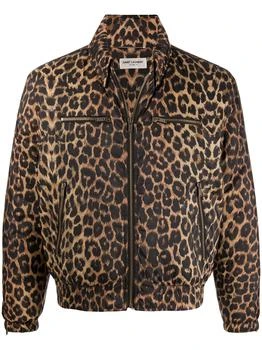 leopard-print bomber jacket - men