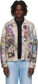 Multicolor Trompe L'Oeil Print Jacket