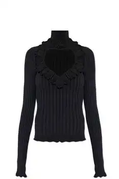 Balenciaga | Balenciaga Heart Cut-Out Ruffled Top