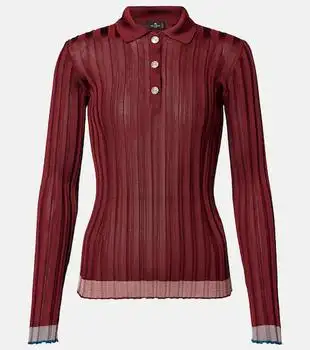 ETRO | Ribbed-knit polo sweater