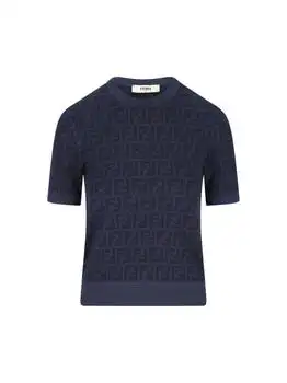 Fendi | Fendi FF Jacquard Short Sleeved Crewneck Jumper