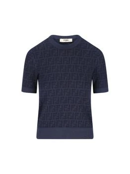 Fendi | Fendi FF Jacquard Short Sleeved Crewneck Jumper